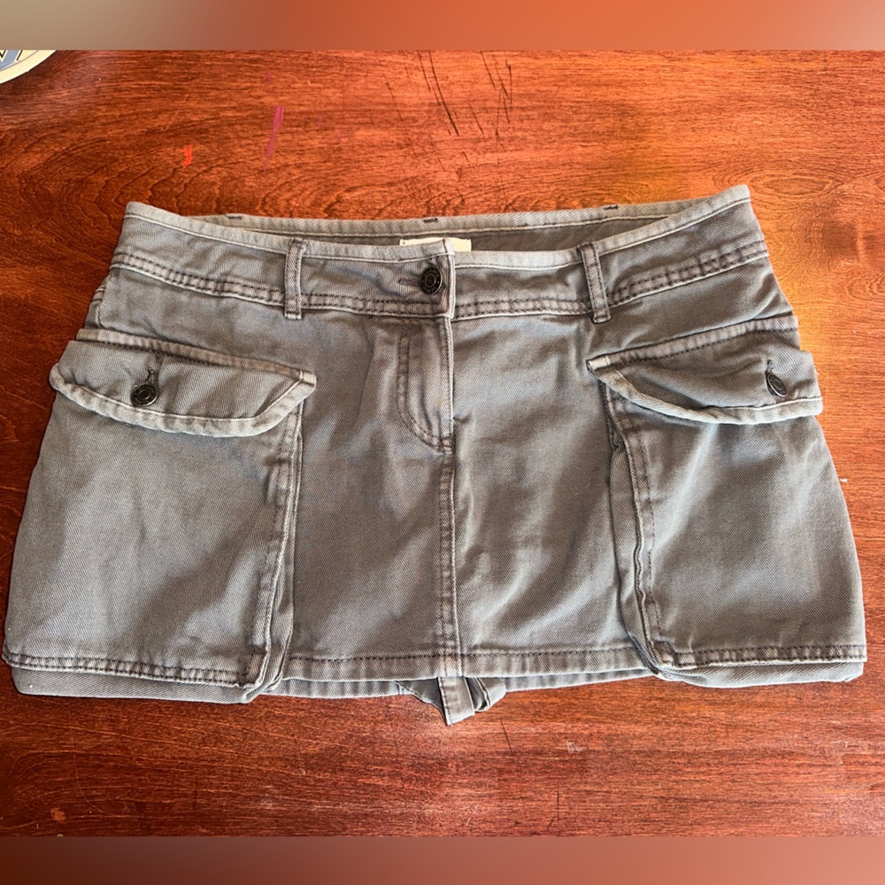 Garage Gray Mini Cargo Skirt
